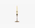 Antique Candlestick With Candles 06 3d model