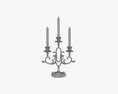 Antique Candlestick With Candles 06 3D-Modell
