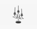 Antique Candlestick With Candles 06 3D-Modell