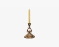 Antique Candlestick With Candles 07 3D-Modell