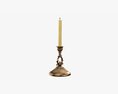 Antique Candlestick With Candles 07 3Dモデル