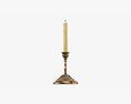 Antique Candlestick With Candles 07 3D 모델 