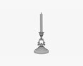 Antique Candlestick With Candles 07 3D模型