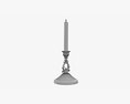 Antique Candlestick With Candles 07 3D 모델 