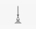 Antique Candlestick With Candles 07 3d model