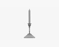 Antique Candlestick With Candles 07 3d model