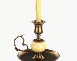 Antique Candlestick With Handle 3D model