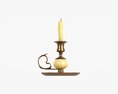 Antique Candlestick With Handle Modelo 3d