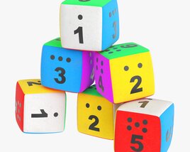 Baby Cubes Soft With Numbers 01 3D model