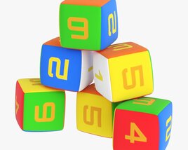 Baby Cubes Soft With Numbers 02 3D model