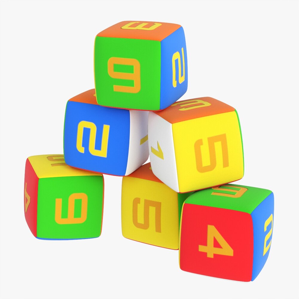 Baby Cubes Soft With Numbers 02 Modelo 3D