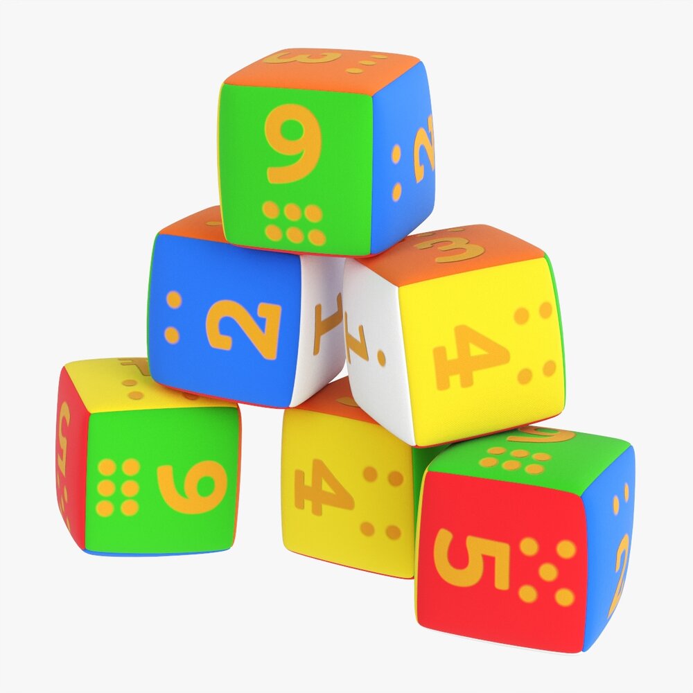 Baby Cubes Soft With Numbers 03 Modelo 3D