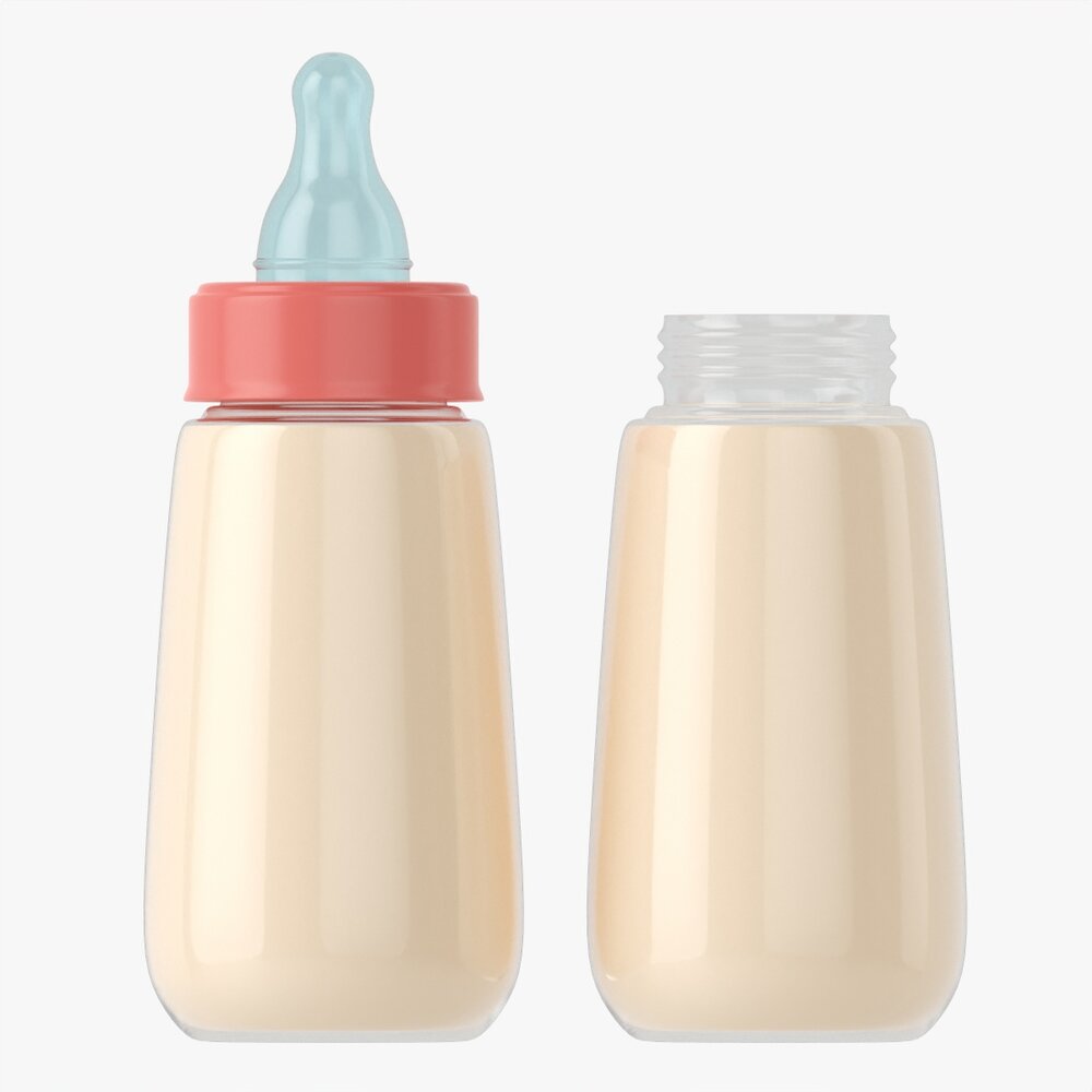 Baby Milk Bottle With Dummy 3D модель