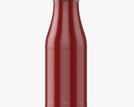 Barbecue Sauce In Glass Bottle 02 3D 모델 