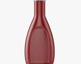 Barbecue Sauce In Glass Bottle 04 3D 모델 