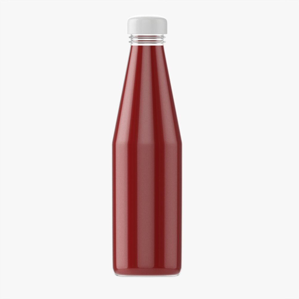 Barbecue Sauce In Glass Bottle 10 3Dモデル