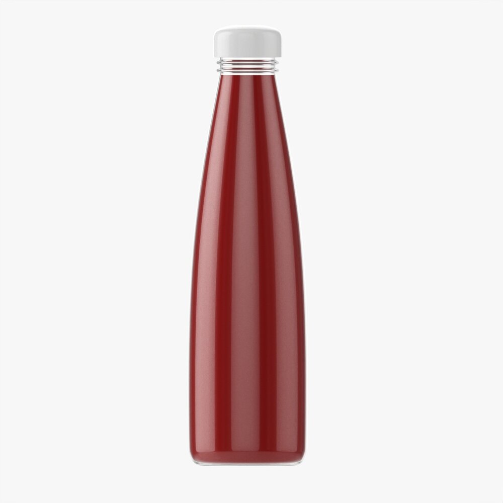 Barbecue Sauce In Glass Bottle 11 3D 모델 