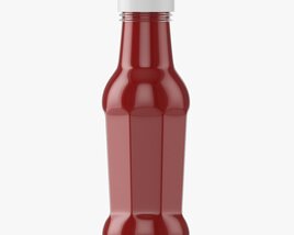 Barbecue Sauce In Glass Bottle 14 3D 모델 