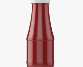 Barbecue Sauce In Glass Bottle 16 3D модель