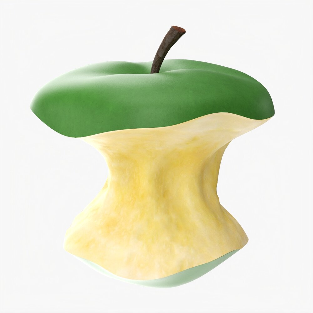 Bitten Apple Green 3D 모델 