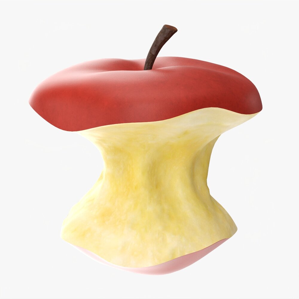 Bitten Apple Red 3D 모델 