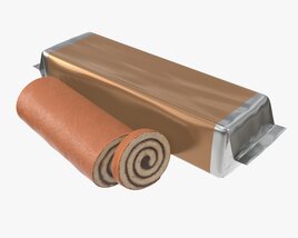 Blank Package With Sponge Cake Roll Mock Up 3D-Modell