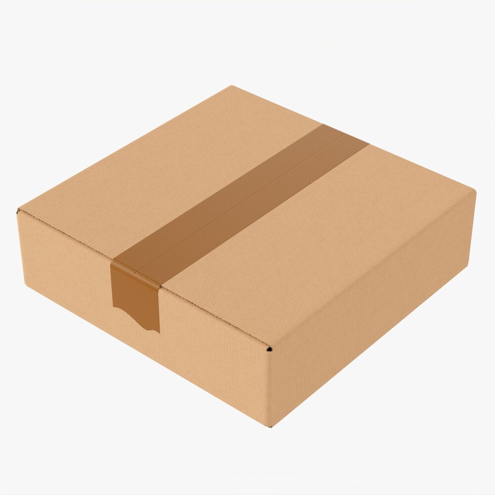 Box Sealed With Tape Mockup 05 3Dモデル