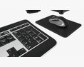 Computer Monitor Keyboard Mouse Pad Speakers Woofer Set 3D модель