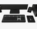 Computer Monitor Keyboard Mouse Pad Speakers Woofer Set Modelo 3D