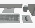 Computer Monitor Keyboard Mouse Pad Speakers Woofer Set 3D模型