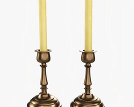 Candlestick Pair With Candles 3D модель