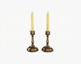 Candlestick Pair With Candles 3d model