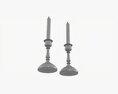 Candlestick Pair With Candles Modello 3D