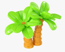 Cartoon Palm Trees 3D model