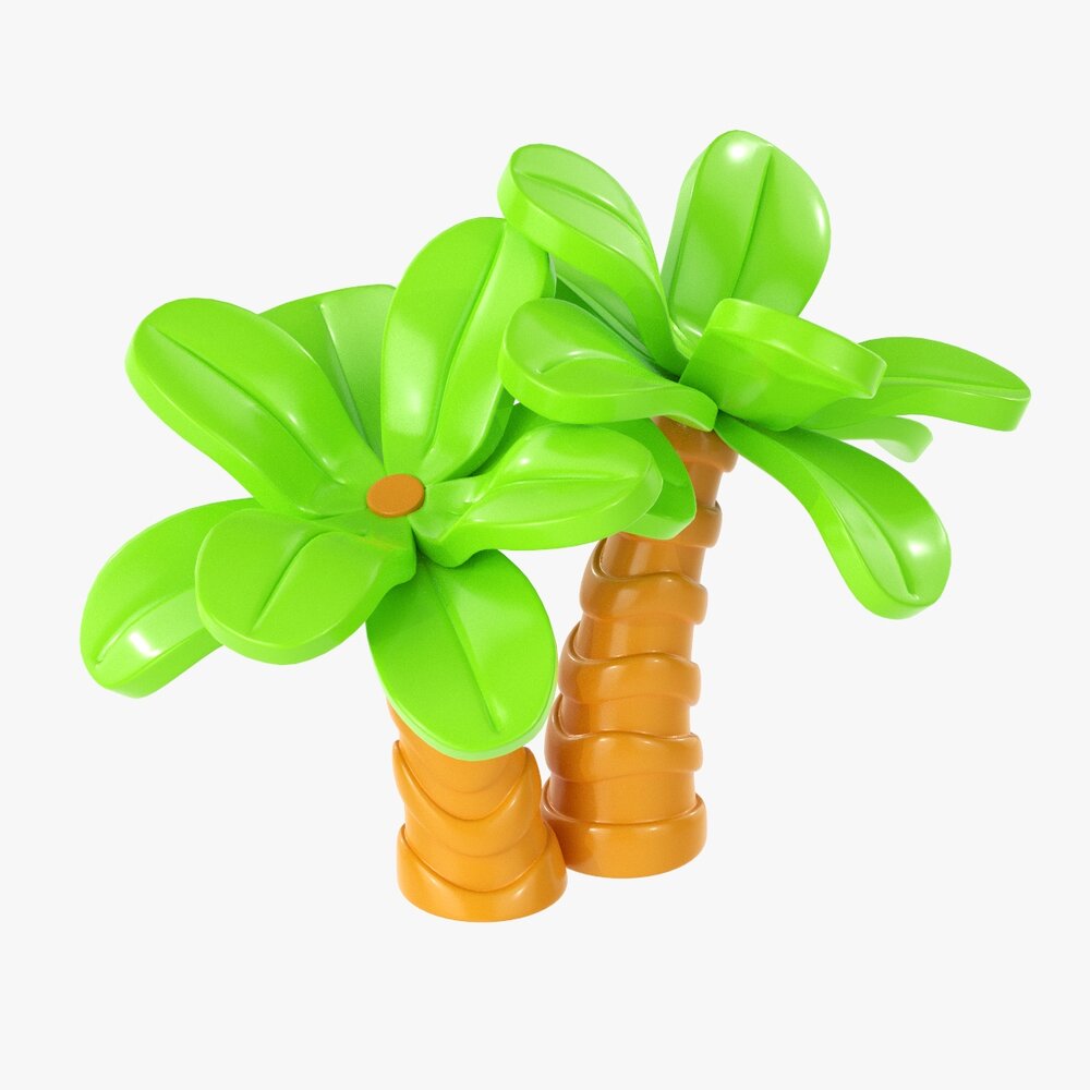 Cartoon Palm Trees Modelo 3d