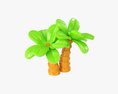 Cartoon Palm Trees 3d model