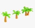 Cartoon Palm Trees 3d model