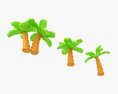 Cartoon Palm Trees Modèle 3d
