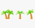 Cartoon Palm Trees Modelo 3d