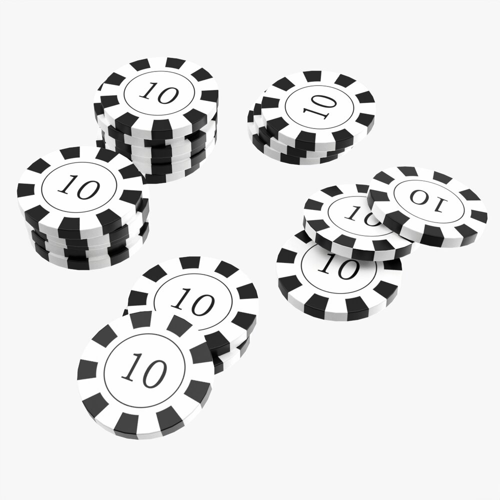 Casino Chip Stacks 01 3D 모델 