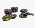 Casino Chip Stacks 01 3D-Modell