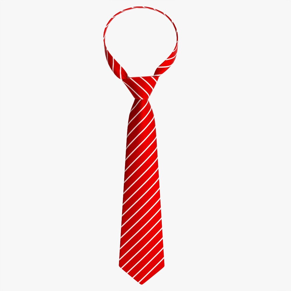 Classic Necktie 01 Red 3D model
