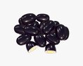 Jambolan Plums Whole And Half Sliced 3D-Modell