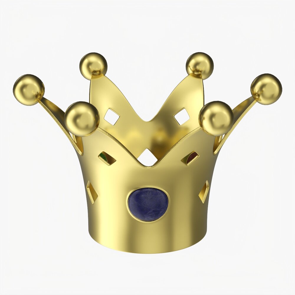 Crown With Colored Stones Modèle 3D
