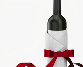 Decorated Wine Bottle Mockup Modelo 3d