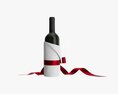 Decorated Wine Bottle Mockup Modello 3D