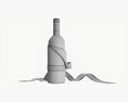 Decorated Wine Bottle Mockup 3D 모델 