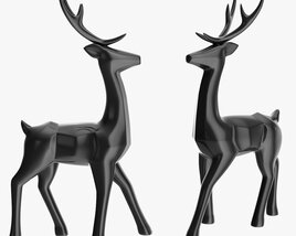 Decorative Black Reindeer 3D model