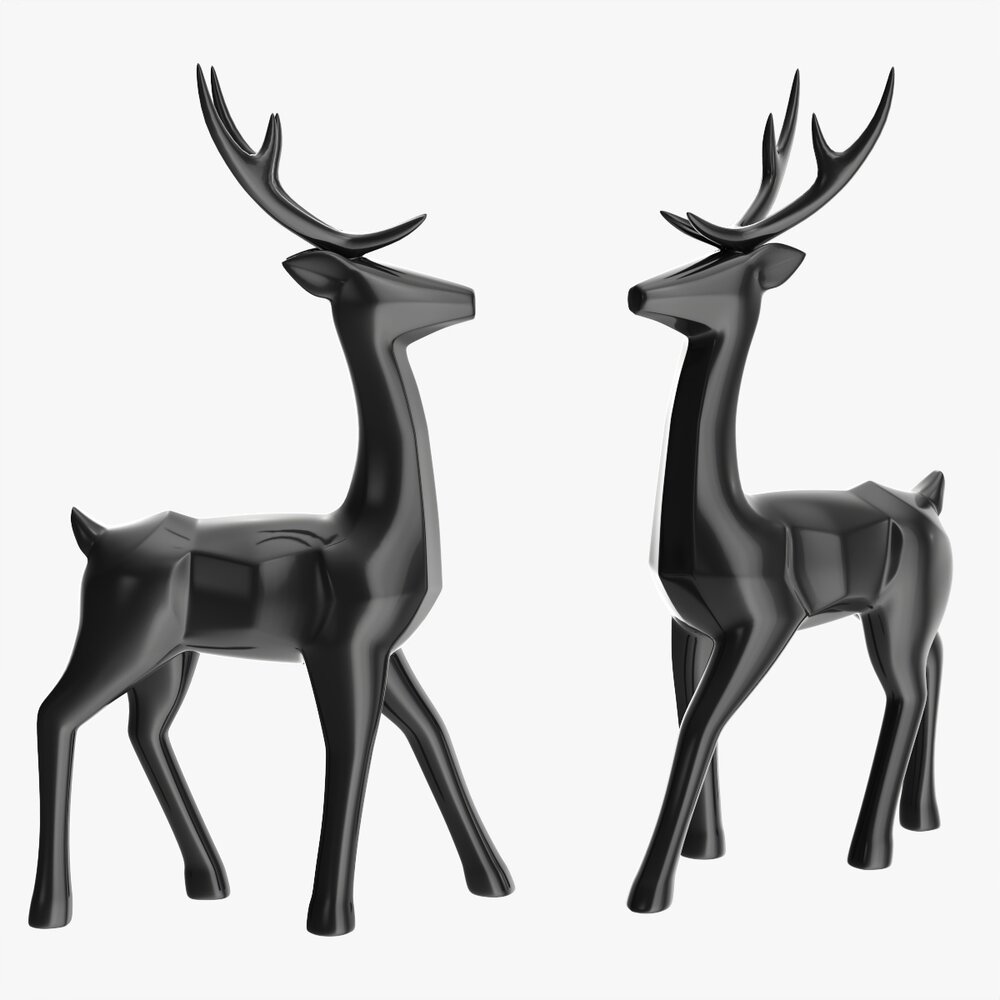 Decorative Black Reindeer 3D-Modell
