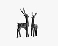 Decorative Black Reindeer 3D модель